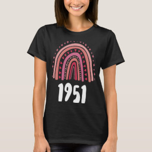 Red Rainbow Year Of Birth 1951 Birthday T-Shirt