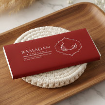 Red Ramadan Kareem Chocolate Bar Wrapper Islamic