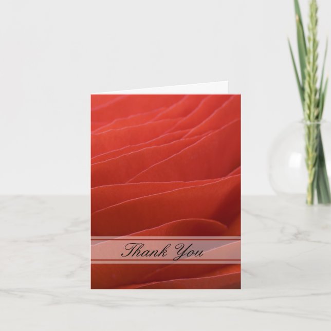 Red Ranunculus Bridesmaid Thank You Card (Front)