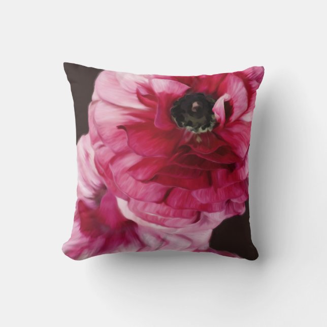 Red Ranunculus Cushion (Front)