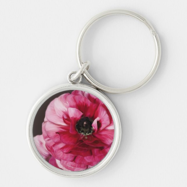 Red Ranunculus Key Ring (Front)