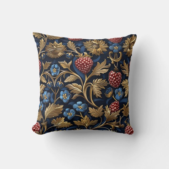 Red Raspberry & Blue Blueberry Royal Farm Style Cushion (Front)