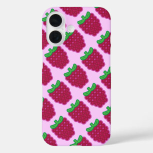 Red Raspberry Pattern iPhone Case
