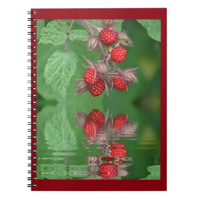 Red Raspberry Reflections Notebook (Front)