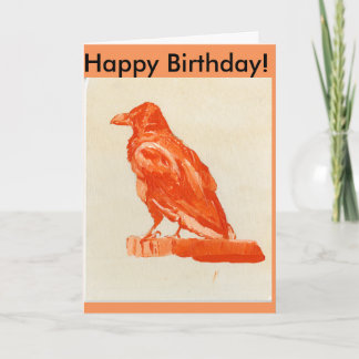 Red Raven Birthday card