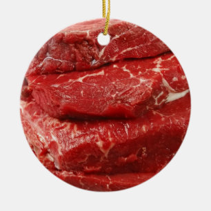 Red Raw Meat Ceramic Tree Decoration