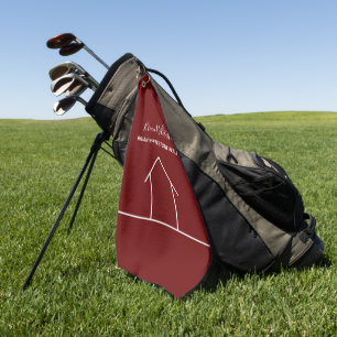 Red Real Estate Company Personalised Realtor Golf Towel