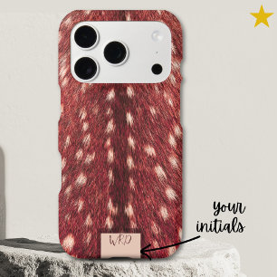 Red Realistic Deer Hair Fawn Spots Faux Fur 
