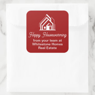 Red Realtor Customised Real Estate Company Square Sticker