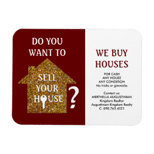 Red Realtor WE BUY HOUSES Magnet