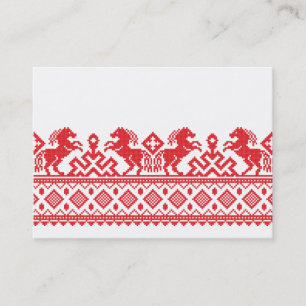 Red rearing horses business card