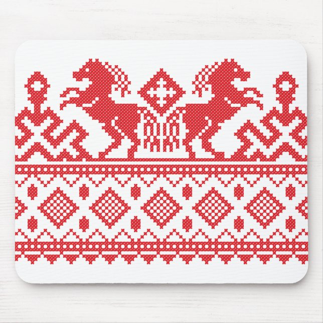 Red rearing horses mouse pad (Front)