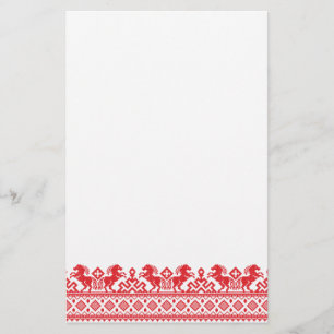 Red rearing horses stationery
