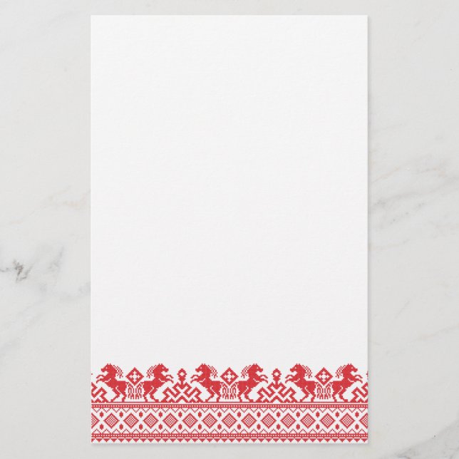 Red rearing horses stationery (Front)