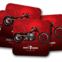 Red Rebel Rider Motorcycle Coaster | Biker Coaster