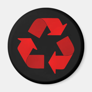 Red Recycling Symbol Magnet