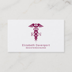 Red Red Caduceus Nurse Medical Symbol Business Card