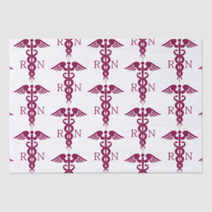 Red Red Caduceus Nurse Medical Symbol Tissue Paper