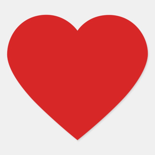 Red-red, party red, solid colour, heart sticker (Front)