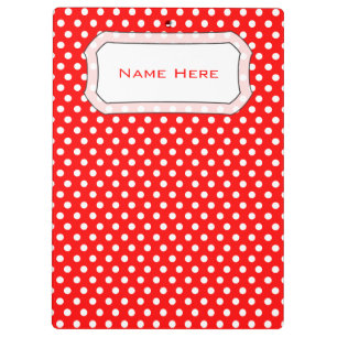 Red Red Polka dots Clipboard