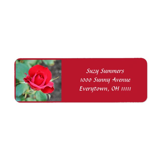 Red Red Rose Address Label Return Address Label (Front)