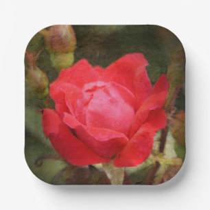 Red, Red Rose  Paper Plate