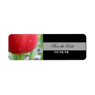 Red Red Tulip Return Address Label