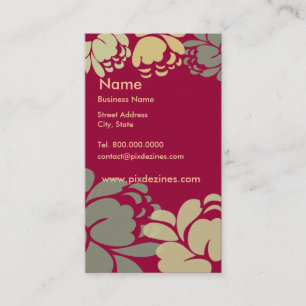 Red red wine camellia profile card, business card