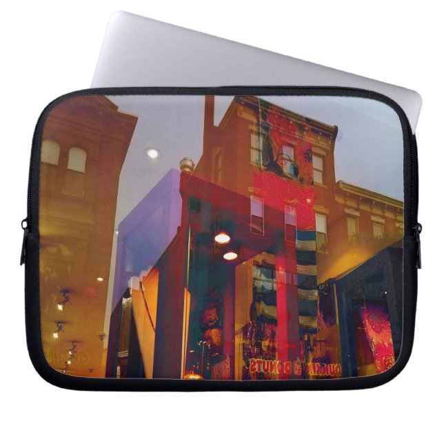 red reflections one the streets of Philadelphia  Laptop Sleeve (Front)