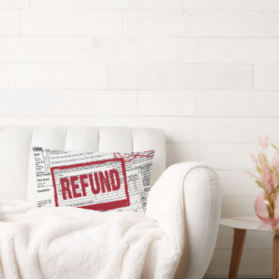 Red Refund Stamp On a 1040 IRS Form Lumbar Cushion