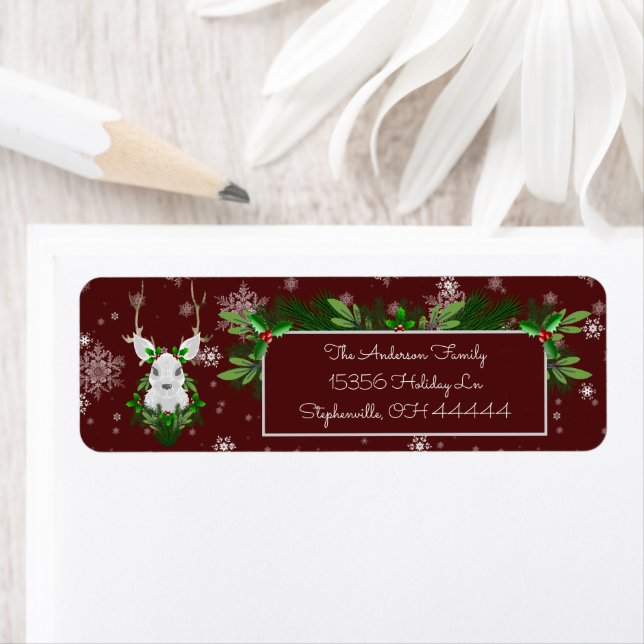 Red Reindeer Address Labels (Insitu)