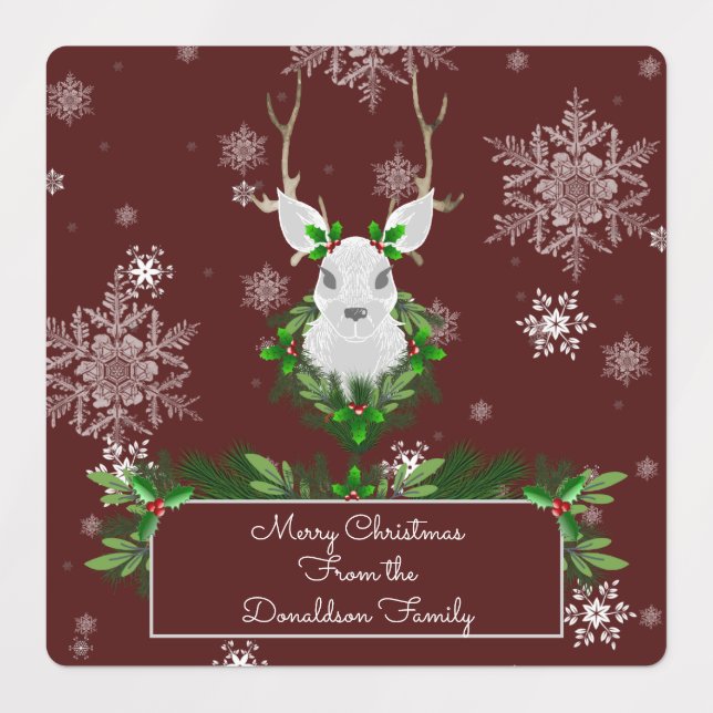 Red Reindeer Baking Labels (Design 1)
