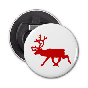 Red Reindeer / Caribou Silhouette Bottle Opener
