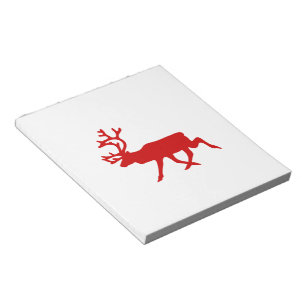 Red Reindeer / Caribou Silhouette Notepad