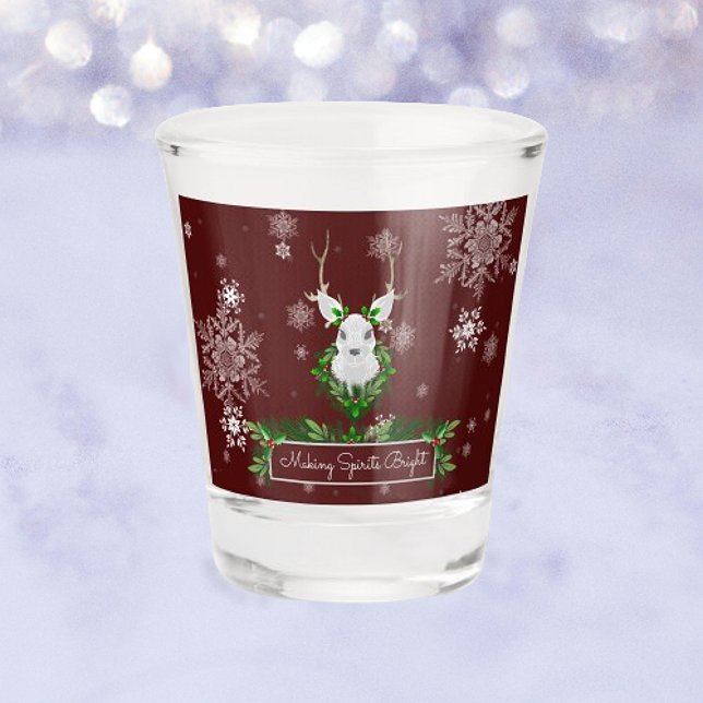Red  Reindeer Christmas Shot glass (Red Reindeer Christmas Shot glass)
