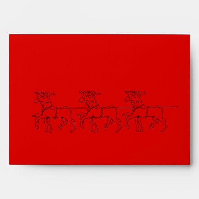 red reindeer graphic design red christmas envelope (Front)