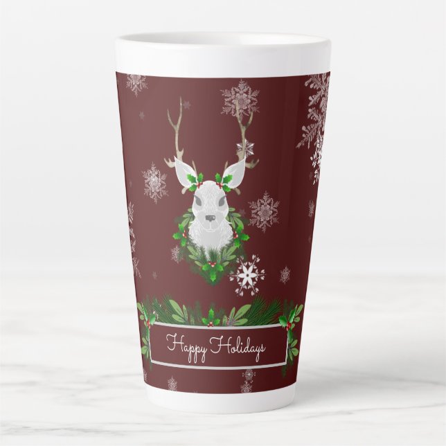 Red Reindeer Latte Mug (Front)