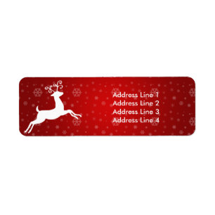 Red Reindeer Return of Address Label