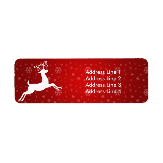 Red Reindeer Return of Address Label (Front)