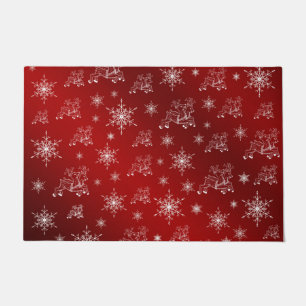 red,reindeer, star, stars, snowflake, christmas doormat