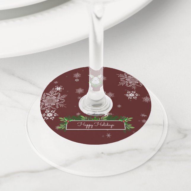 Red Reindeer Wine Glass Tags (Close Up)