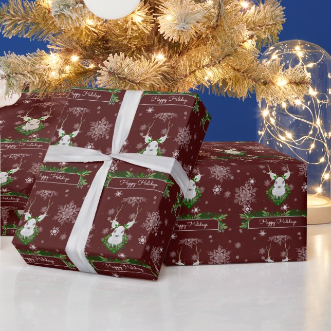 Red Reindeer Wrapping Paper (Holidays)