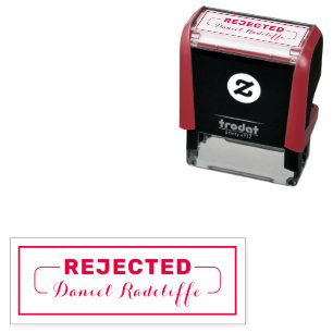 Red 'REJECTED' with Custom Signature Self-inking Stamp