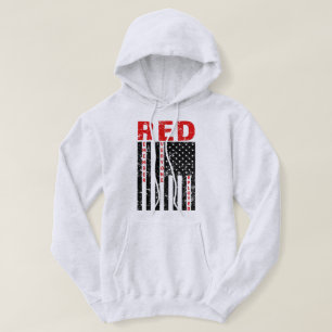 RED Remember Everyone Deployed Flag mens hoodie