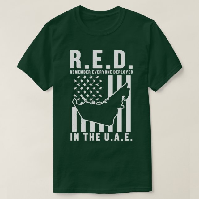 RED Remember Everyone Deployed in the UAE T-Shirt (Design Front)