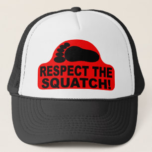 Red RESPECT THE SQUATCH! Logo - New Hit Squatchin Trucker Hat