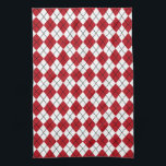 Red Retro Argyle Kitchen Towel Gift<br><div class="desc">A classic red and white argyle pattern with an accent of black decorates this kitchen towel. The design is from original art.</div>
