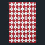 Red Retro Argyle Kitchen Towel Gift<br><div class="desc">A classic red and white argyle pattern with an accent of black decorates this kitchen towel. The design is from original art.</div>