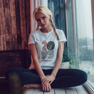 Red Retro Big Numbers Class of Senior Photo T-Shirt