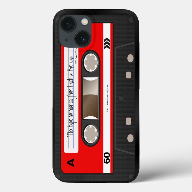 Red Retro Cassette Tape Personalised Case (Back)